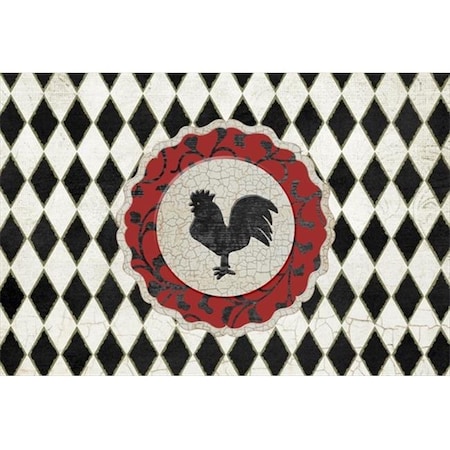 Carolines Treasures Carolines Treasures SB3086PLMT Rooster Harlequin Black And White Fabric Placemat SB3086PLMT